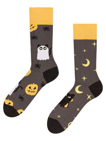 Veselé ponožky Halloweenska mačka