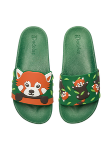 Veselé detské šľapky Panda červená