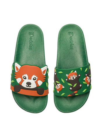 Veselé detské šľapky Panda červená