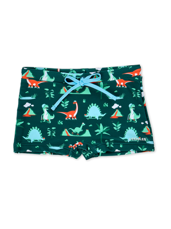 Veselé detské plavky Dino na skateboarde