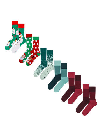 Set 6 párov teplých ponožiek – Santa a kamaráti