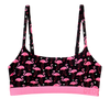 Veselá dámska podprsenka s modalom Plameniaky a srdiečka