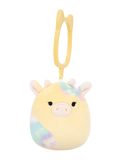SQUISHMALLOWS Kľúčenka - Žltá kravička Rina, 9 cm