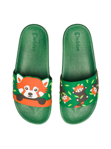 Veselé šľapky Panda Červená