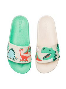 Veselé detské šľapky Dino na skateboarde