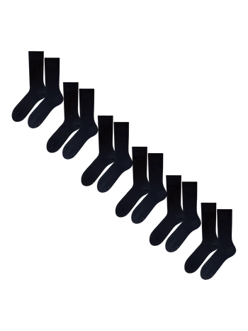 Set 6 párov čiernych ponožiek z česanej bavlny