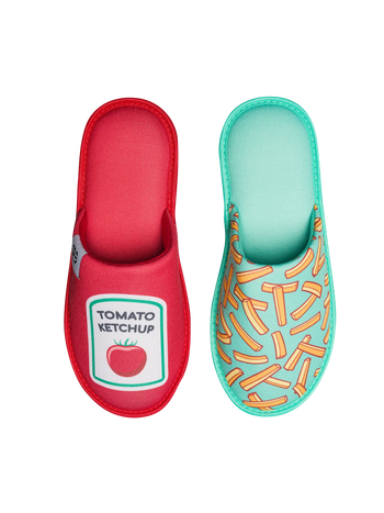 Veselé papuče Hranolky s kečupom