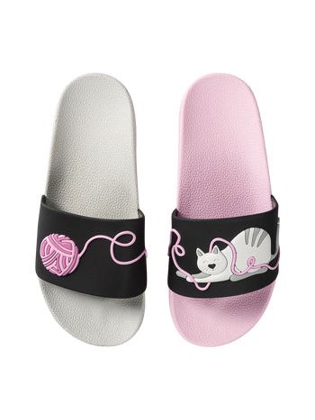 Veselé detské šľapky Mačka a klbko