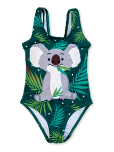 Veselé dievčenské plavky Koala a listy