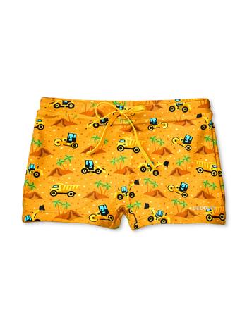 Veselé detské plavky Bager na pláži