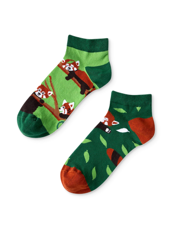 Veselé členkové ponožky Panda červená