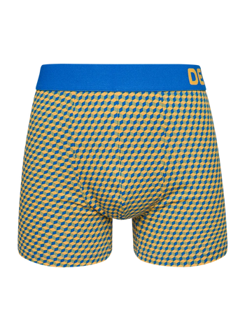 Modro-žlté pánske vzorované boxerky