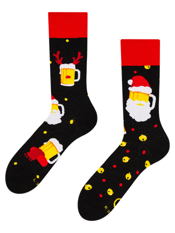 Veselé ponožky Pivný Santa
