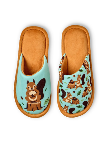 Veselé papuče Veverička v lese