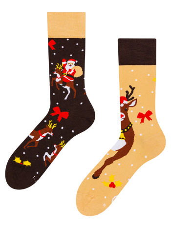 Veselé ponožky Sob a Santa 