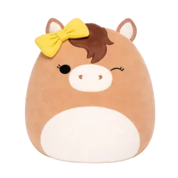 SQUISHMALLOWS Hnedý kôň s mašľou Tomar, 13 cm