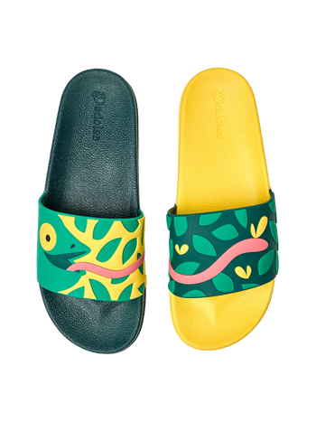 Veselé šľapky Chameleón na love