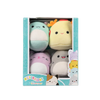 SQUISHMALLOWS Micromallows 4Pack - axolotl, mačka, taco, žralok